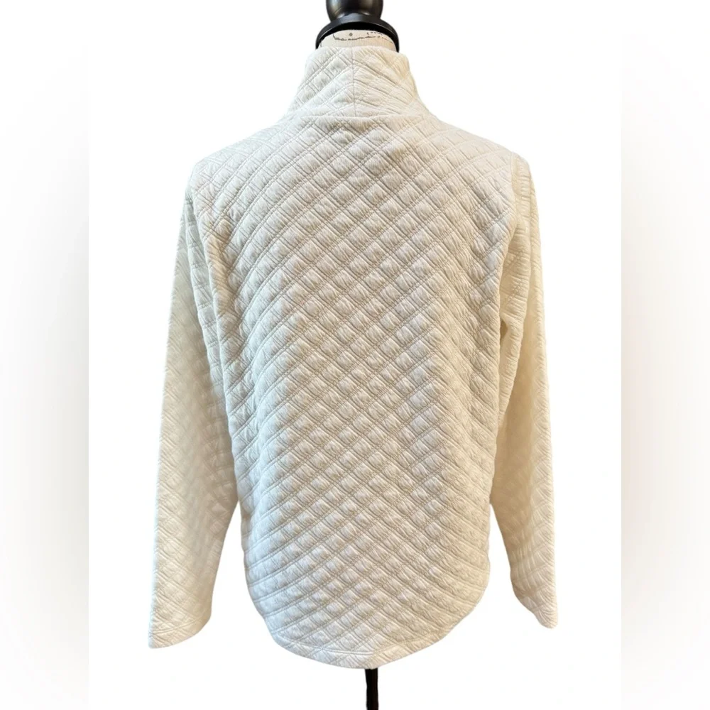 J. Crew Quilted Mockneck Pullover Women’s Small Ivory Top - Picture 3 of 10